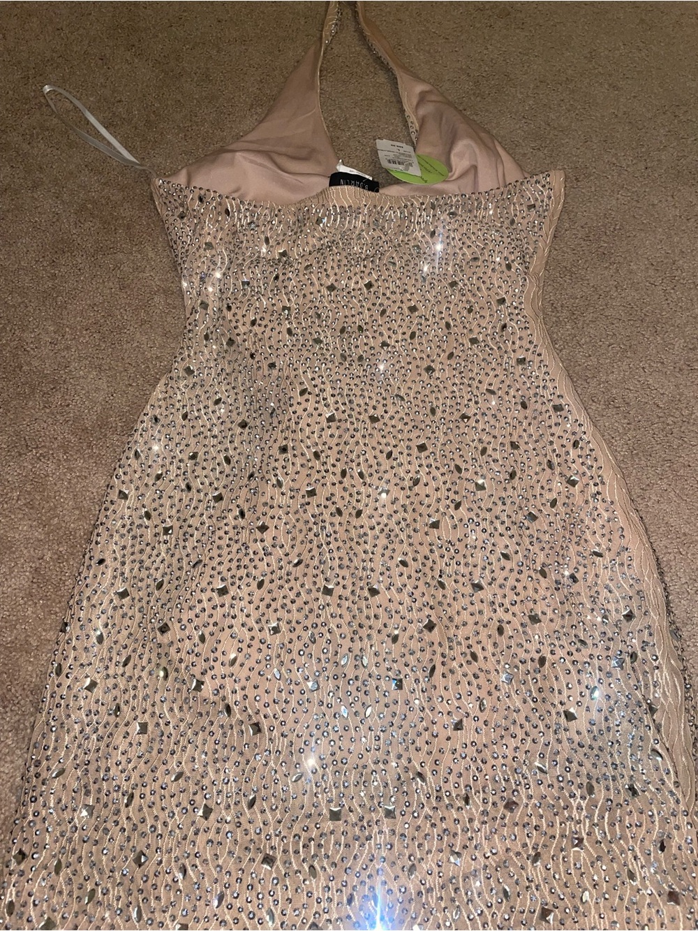 Boarlin Halter Dress with scattered rhinestones - Picture 3 of 4
